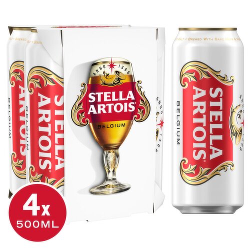 Stella Artois Can 4 Pack (500 ml)
