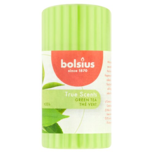 True Scents Pillar Candle Green Tea (1 Piece)