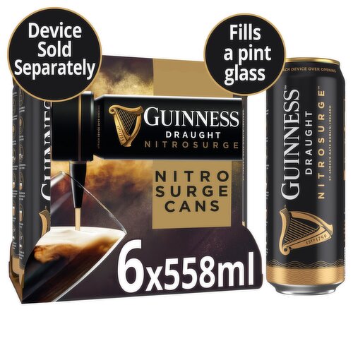 Guinness Draught Nitrosurge Can 6 Pack (558 ml)