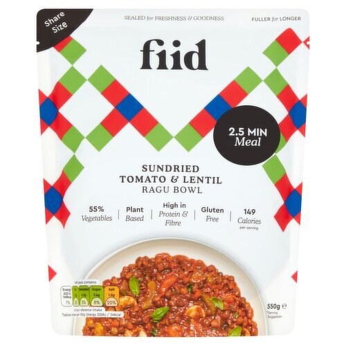 Fiid Rich Sundried Tomato & Lentil Ragu (550 g)