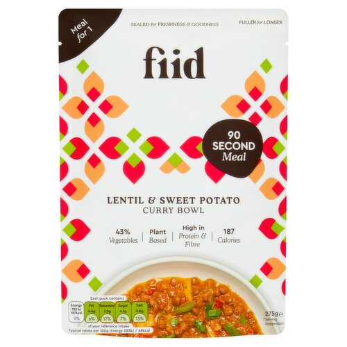 Fiid Lentil & Sweet Potato Curry Bowl (275 g)