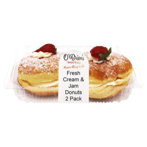 O'Brien's Fresh Cream & Jam Donuts 2 Pack (1 Piece)