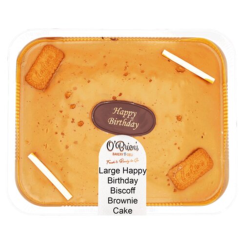 O'Brien's Large Happy Birthday Biscoff Brownie Cake (1 Piece)