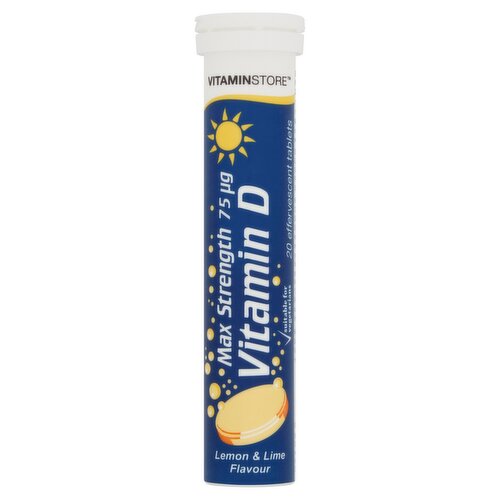 Effervescent Max Strength Vit D 75ug Tablets (20 Piece)