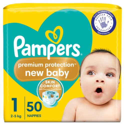 Pampers New Baby Size 1 Nappies (50 Piece)