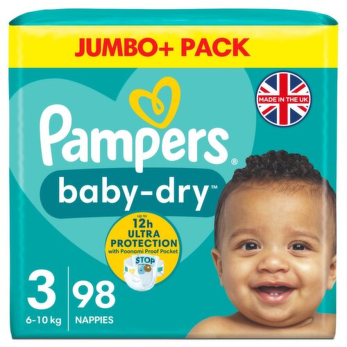 Pampers Baby Dry Size 3 Jumbo+ Pack (98 Piece)