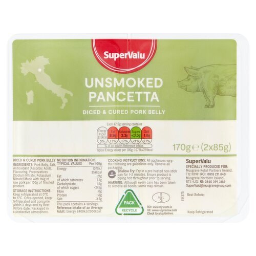 SuperValu Cubed Unsmoked Pancetta  (170 g)