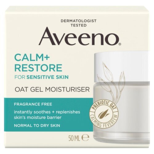 Aveeno Face Calm + Restore Oat Gel Moisturiser (50 ml)