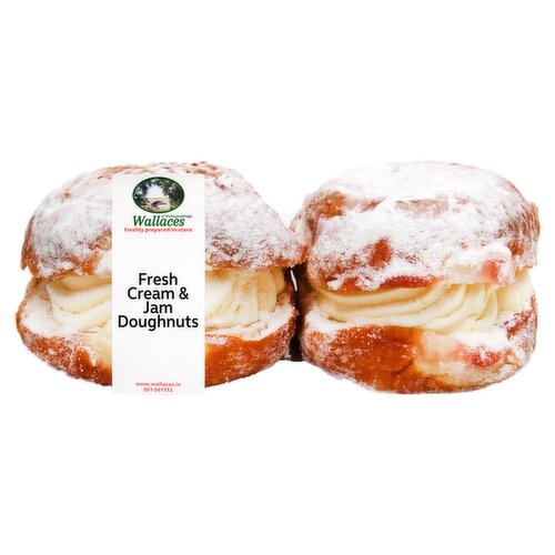 Wallace's Fresh Cream & Jam Doughnuts 2 Pack (1 Piece)