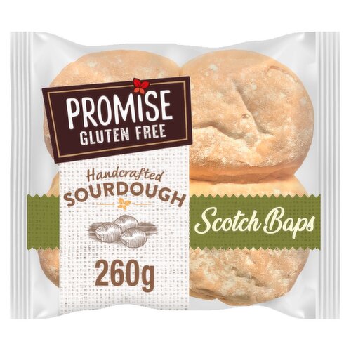 Promise Gluten Free Handcrafted Sourdough Scotch Baps 4 Pack (260 g)