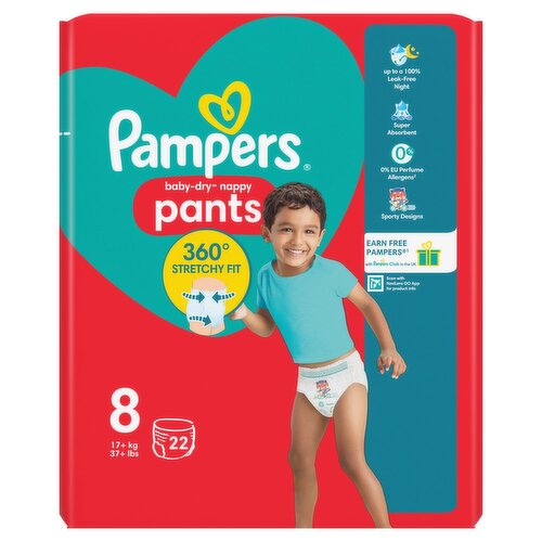 Pampers Baby Dry Nappy Pants Size 8 Essential Pack (22 Piece)