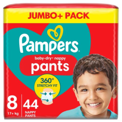 Pampers Baby Dry Nappy Pants Size 8 Jumbo+ Pack (44 Piece)