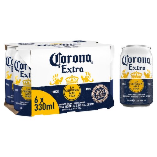 Corona Extra Lager Can 6 Pack (330 ml)