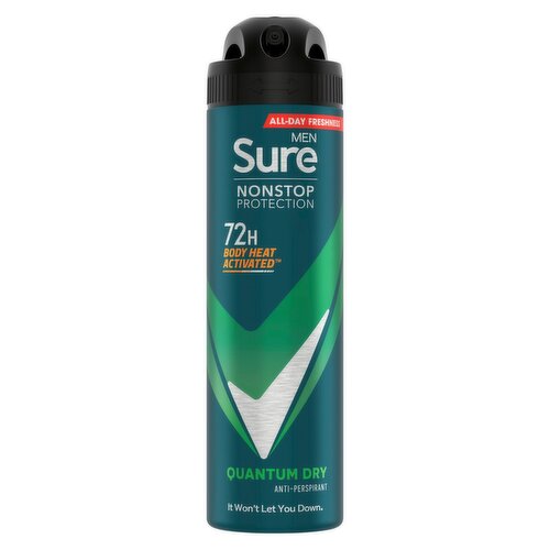 Sure For Men Non Stop Quantum Dry 72 Hour Antiperspirant Deodorant  (150 ml)