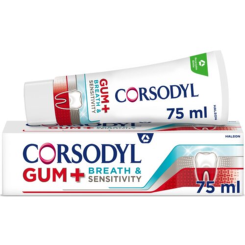 Corsodyl Gum + Breath & Sensitivity Original Toothpaste (75 ml)