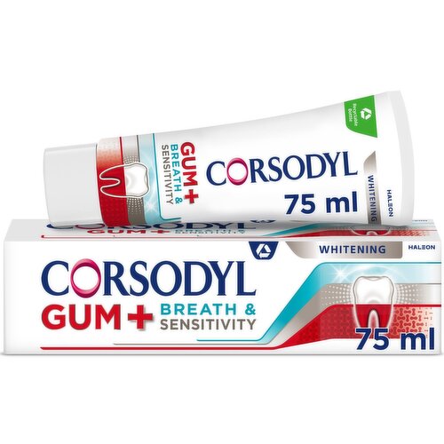 Corsodyl Gum + Breath & Sensitivity Whitening Toothpaste (75 ml)