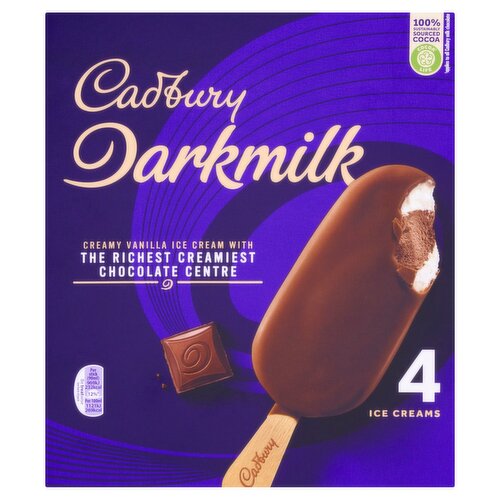 Cadbury Dark Milk Ice Cream Stick 4 Pack (90 ml)