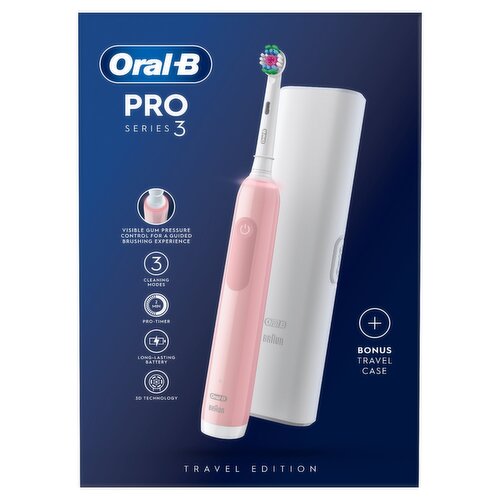 Oral-b Pro 3 3500 3d White Pink Toothbrush + Travel Case (1 Piece)