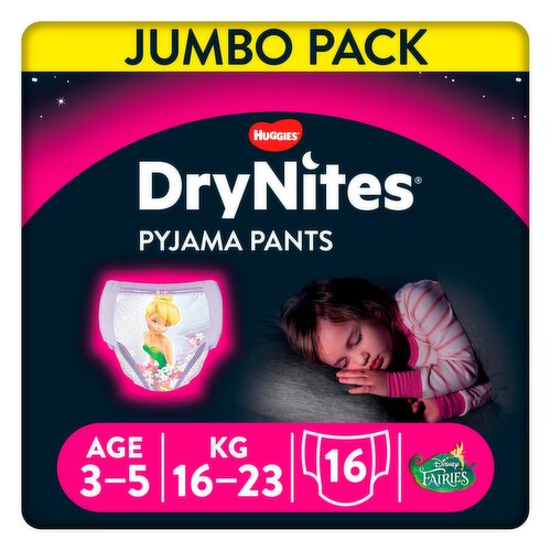 Huggies Drynites 3-5 Girl Jumbo (16 Piece)