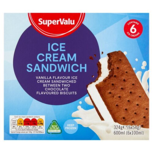 SuperValu Ice Cream Sandwich 6 Pack (600 ml)