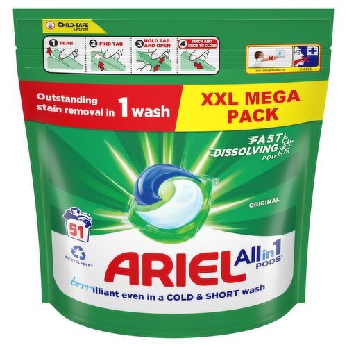 Ariel Regular Pods 51Wash (51 Piece)