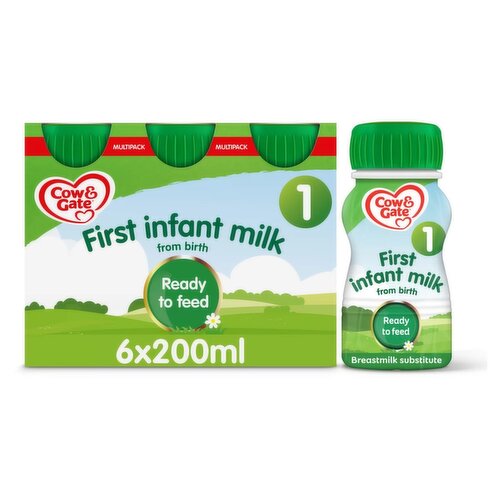 Cow & Gate Cow & Gate First Milk 6 Pack (200 ml), 1.2 Litre 