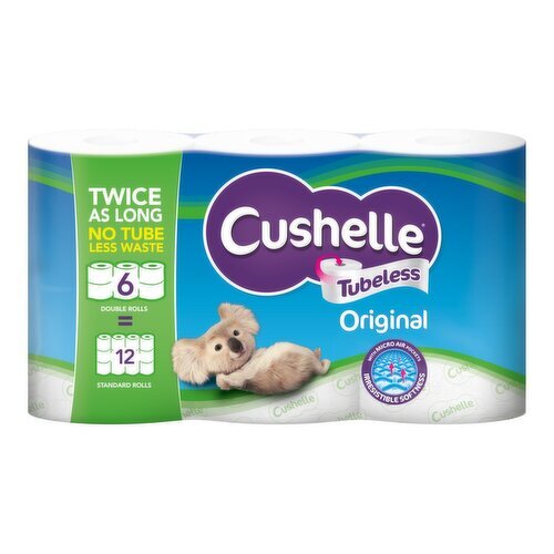 Cushelle Original Tubeless Double Roll 6 Rolls (6 Roll)