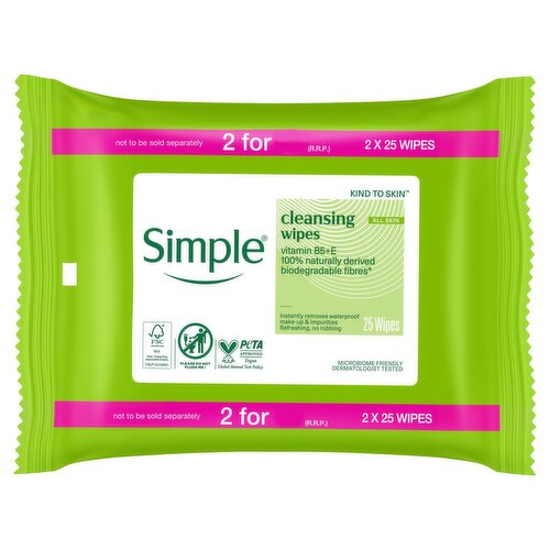 Simple Wipes 2 Pack (25 Piece)