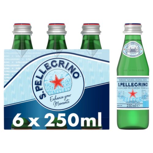 San Pellegrino Sparkling Water Glass 6 Pack (250 ml)