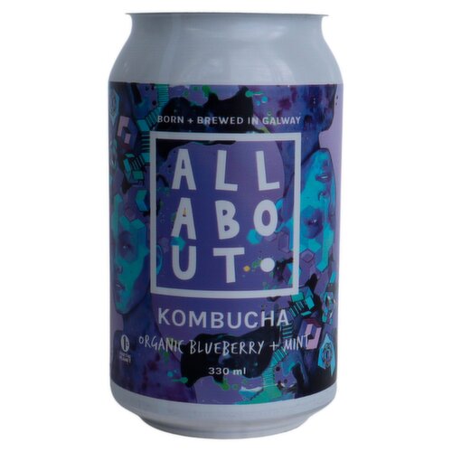 All About Blueberry + Mint Organic Kombucha Can (330 ml)