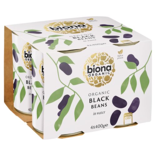 Biona Organic Black Beans in Water 4 Pack (400 g)