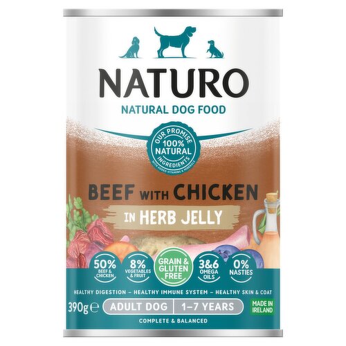 Naturo Beef With Chicken In Jelly (390 g)