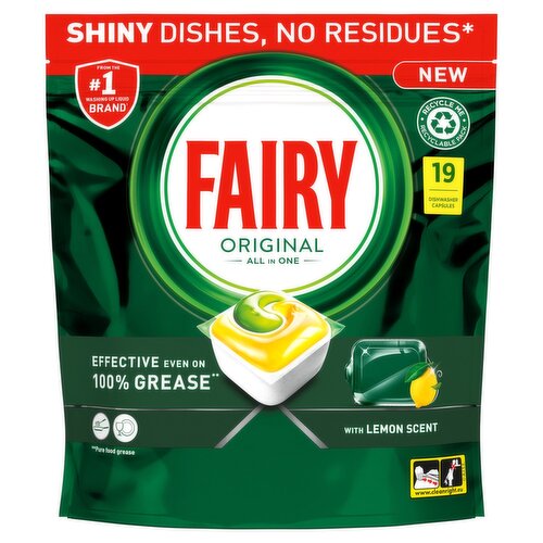 Fairy Original All In One Tab Lemon Dishwasher Tablets 19 Wash (19 Piece)