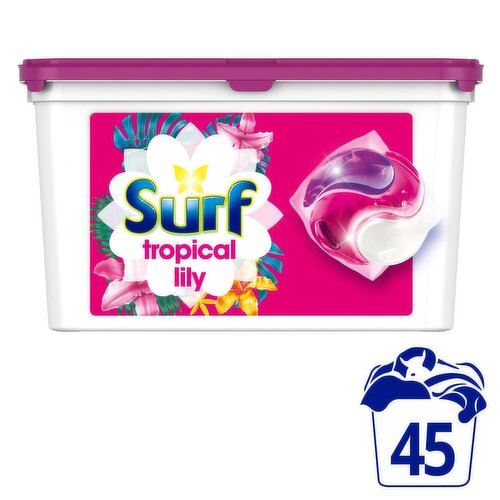 Surf 3in1 Tropical Lilly Capsules XL Pack 45 Wash (45 Piece)