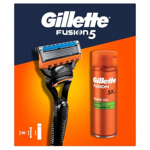 Gillette Fusion Razor + Fusion 200ml Shaving Gel (1 Piece)