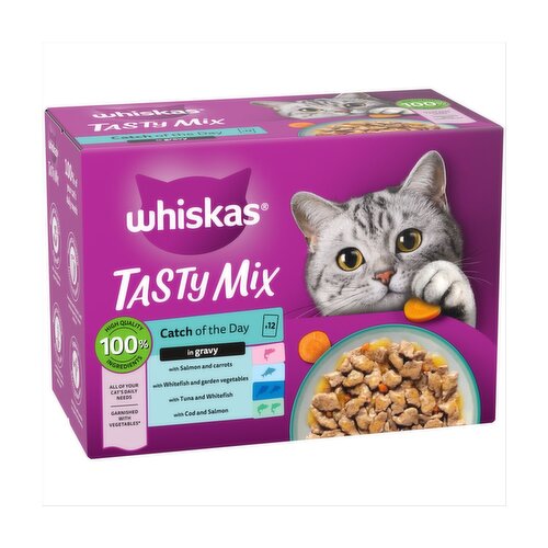Whiskas Tasty Mix 1+ Catch Of The Day In Gravy (85 g)