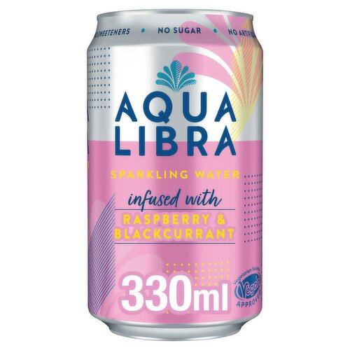 Aqua Libra Raspberry & Blackcurrant Sparkling Water Can (330 ml)