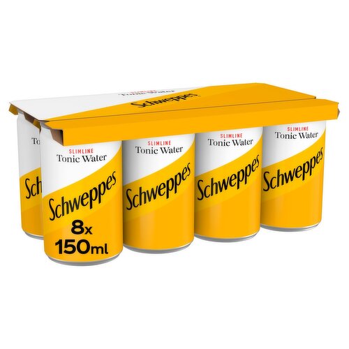 Schweppes Slimline Tonic Water Can 8 Pack (150 ml)