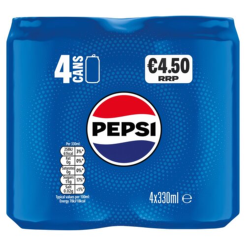 Pepsi Cans 4 Pack (330 ml)