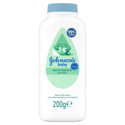 Johnson's Baby Natural Aloe & Vitamin E Powder (200 g)