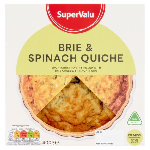 SuperValu Irish Brie & Spinach Quiche (400 g)