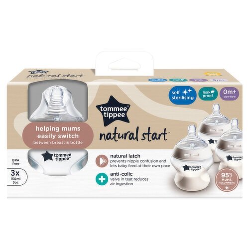 Tommee Tippee Closer To Nature 150ml Bottle (3 Piece)