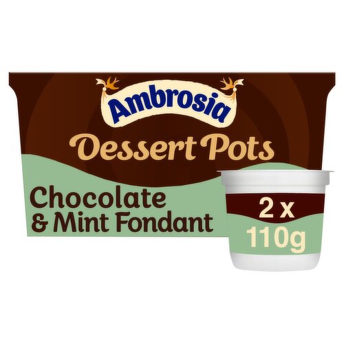 Ambrosia Dessert Belgian Chocolate & Mint Fondant Sauce 2 Pots (220 g)