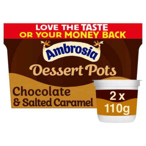 Ambrosia Dessert Belgian Chocolate & Salted Caramel Sauce 2 Pots (220 g)