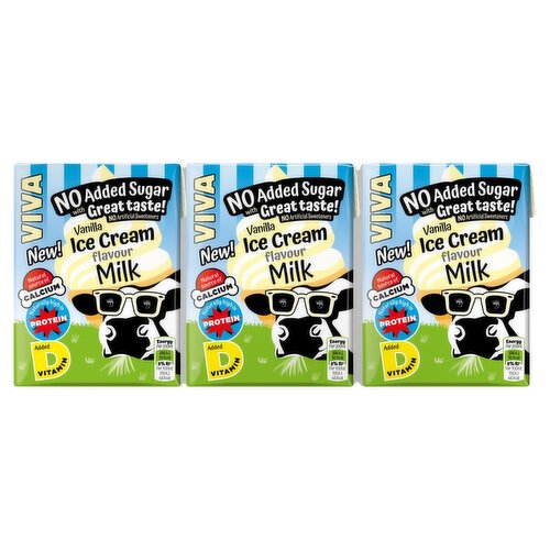 Viva Vanilla Ice Cream Flavour Milk 3 Pack (600 ml)