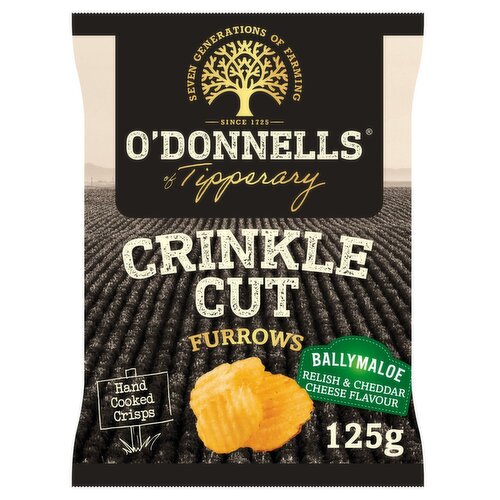 O'Donnell's Crinkle Cut Furrows Ballymaloe Relish & Cheddar Cheese (125 g)