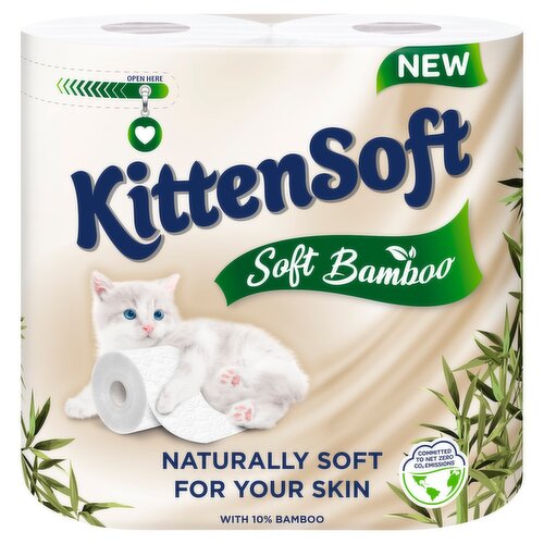 Kittensoft Soft Bamboo Toilet Roll (4 Roll)