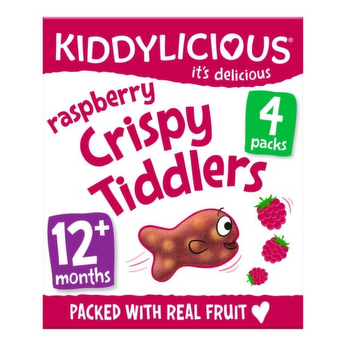 Kiddylicious Raspberry Crispy Tiddlers 4 Pack (12 g)