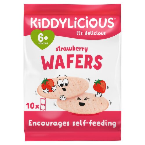 Kiddylicious Strawberry Wafers 6 Months 10 Pack (100 g)