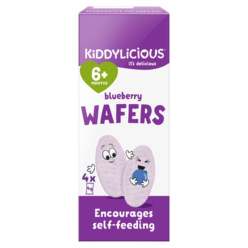 Kiddylicious Blueberry Wafers 4 Pack (16 g)